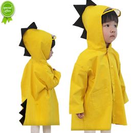 Nuevo Impermeable de poliéster de dinosaurio para bebé, Impermeable para exteriores, Poncho impermeable para niños y niñas, Chaqueta de lluvia amarilla