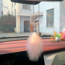 New Cute Feather Car Ornaments Stars And Moon Car Pendant Car Rearview Mirror Pendant Birthday Gift Auto Decoraction Accessories