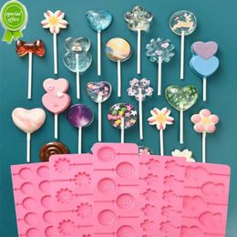 Nieuwe schattige bloemronde Siliconen Lollipop Molds Jelly en Candy Molds Cake Mold Variety Vormen Cake Decoreren Formulier Siliconen Bakware