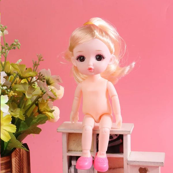 Nouvelle mignon fille poupée 17cm poupée 1/8 BJD Doll 3d Eye Joint Doll Movable Doll Naked Doll Kids Girls Toy Gift