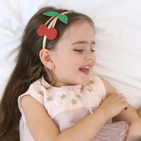 Nouveau mignon brillant cerise filles bandeaux bébé cheveux bâtons enfant en bas âge épingle à cheveux filles bandes de cheveux enfants cheveux accessoires accessoire