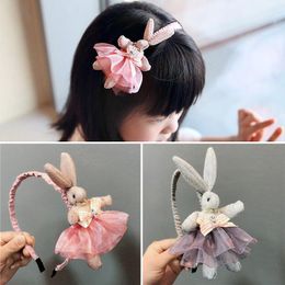 Nouveau mignon lapin bandeaux rose bandeau serre-tête animaux épingles à cheveux en peluche oreilles filles Clips cheveux accessoires