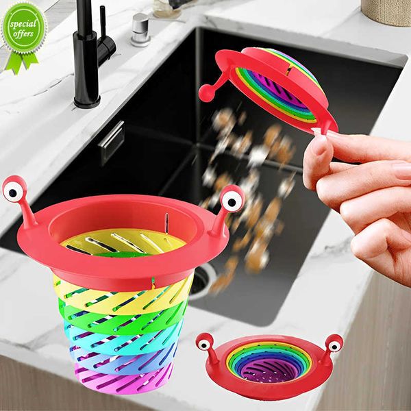 Nouveau mignon arc-en-ciel cuisine évier filtre universel sol vidange trou crépine baignoire attrape-cheveux bouchon cuisine collecteur de déchets filtre