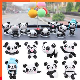 Novo Panda Aleatório Bonito Ornamentos de Painel de Carro Acessórios de Interior Automático Brinquedos Decorativos Paste Animals Styling Ornamento de Decoração Automática