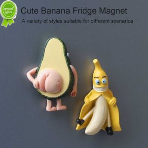 Nieuwe Leuke Koelkast Magneten Fruit Banaan en Avocado Grappige Magneten voor koelkast Whiteboards Woondecoratie