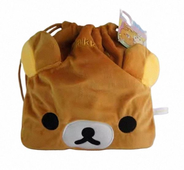 Nouveau mignon Rilakkuma Korilakkuma Kiiroitori Kids Femme Sacs à cordon en peluche pour enfants J5G6 #