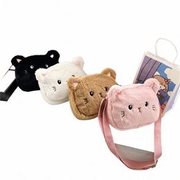 Nuevo bolso de hombro lindo y suave de felpa para niños Carto Cat Baby Girls Menger Bolsos pequeños Bolsos para niños Monedero 46rb #