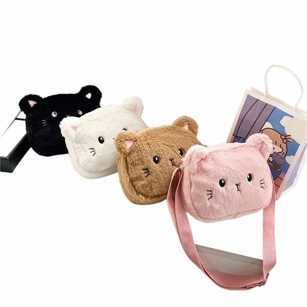 Nouveau mignon doux en peluche sac à bandoulière pour enfants Carto Cat bébé filles Menger petits sacs enfants sacs à main porte-monnaie 46rb #