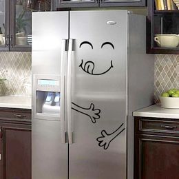 Nieuwe schattige sticker koelkast gelukkige heerlijke gezicht keuken koelkast muurstickers kunst schattige muurstickers koelkast kookbeurt huisdaling voor gelukkig heerlijk gezicht