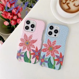 Nouveau mignon soleil fleur dessin animé mode téléphone portable étuis pour iPhone 14promax 14plus 14pro 13promax 13pro 13 12promax 12pro 12 luxe pu cuir housse de protection 89762