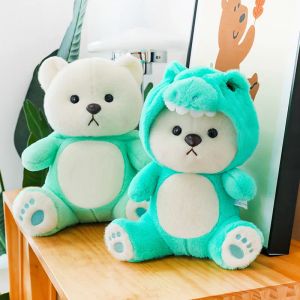 Nieuwe schattige transformatie in Lili Little Bear Plush Toy Dinosaur Doll Piano Pillow om vriendin geschenken te verzenden Groothandel gratis ups/DHL