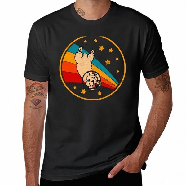 Nouveau mignon Vintage Clumber Spaniel propriétaire rétro chien dans l'espace T-Shirt noir t-shirts vêtements hippie hommes t-shirts unis U0Gd #