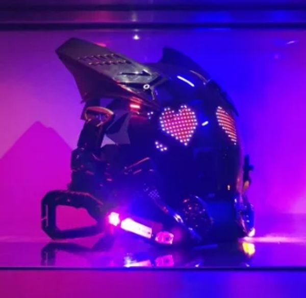 Nuevo casco cyberpunk Masque de techwear Punk Techwear con máscara de cosplay LED samurai robot tech shinobi regalos de Navidad juguete