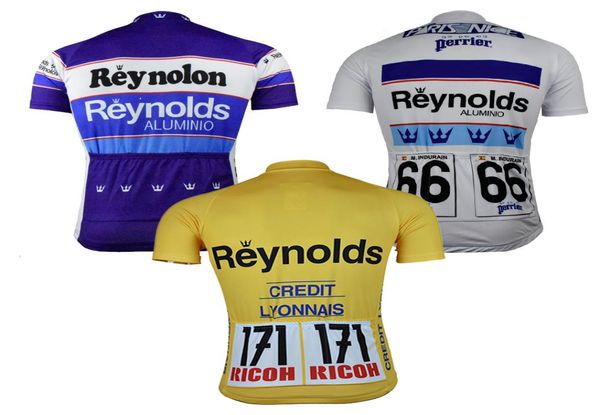 NOUVEAU vêtements de cyclisme VTT équitation course équipe professionnelle Reynolds maillot de cyclisme hommes manches courtes vêtements de vélo jaune bleu blanc haut classique 7234032