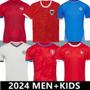 nieuw Tsjechië voetbalshirts Zwitserland Thuis weg 24 25 Oostenrijk Rood blauw wit 2024 2025 IJsland Sport Voetbalshirts Sportkleding Servië Camisola Euro Cup