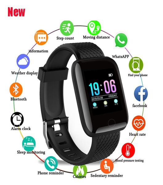 Nuevos relojes Smart D13 116 más Heart Rate Watch Smart Wristband Sports Watches Smart Band Waterproof Smartwatch Android2517956