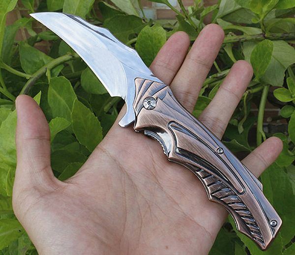 Nouveau DA158 Flipper Lame Pliante Tactique Griffe Couteau 440C Miroir Lame Polonaise En Acier Poignée Karambit Avec Boîte Au Détail