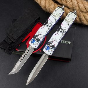 Nieuwe Damascus stalen mes MICRO TECH geisha OTF automatisch mes T6061 luchtvaart aluminium handgrepen Camping Outdoor Tool EDC zakmessen UT85 UT88 3300 3400 4600 C07 A07