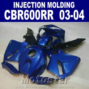 Pièces de carrosserie moulées par injection pour carénage HONDA CBR 600RR 2003 2004 cbr600rr 03 04 moto carénages bleu foncé BVFW