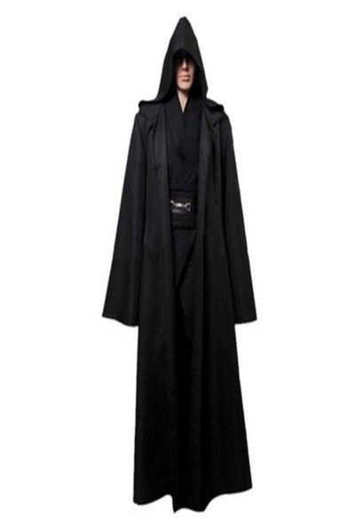 Nouveau Dark Vader Terry Jedi Robe Black Jedi Knight Hoodie Cloak Halloween Cosplay Costume Costume pour adulte G09259912317
