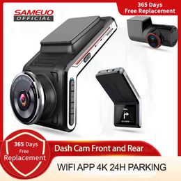 Nouvelle caméra de tableau de bord avant et arrière Sameuo U QHDp Dashcam enregistreur vidéo Wifi voiture Dvr avec caméra caméra vidéo de vision nocturne automatique J220601
