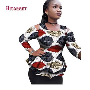 Nouveau Dashiki femmes africaines vêtements Bazin Riche mode élégant col rond haut court chemises Ankara vêtements africains WY2100