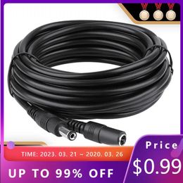 Nuevo cable de extensión de alimentación DC12V 2.1/5.5 mm Macho a mujer para CCTV Cámara de seguridad Color negro 16.5 pies 5m 10m Cable de alimentación de alimentación