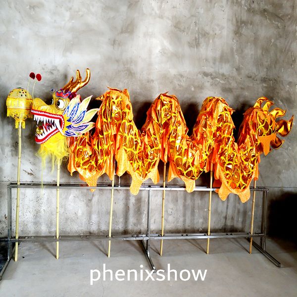 Nouveau Decation 10m 6 adultes scène porter la culture traditionnelle chinoise DRAGON DANCE ORIGINAL plaqué or Festival mascotte folklorique Costume