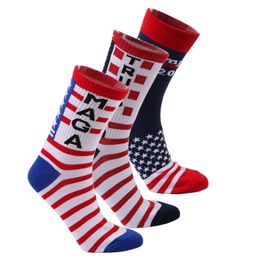 Nieuwe decor sokken Donald Trump Maga algemene verkiezingssterren gestreepte casual unisex kous