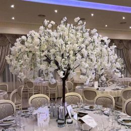 Nuevas flores decorativas coronas 1,2 m de altura artificial cerezo simulación falso melocotón deseando árboles adornos de arte y centro de mesa de boda FY8659