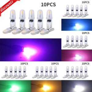 Nouvelles lumières décoratives 10 pièces/lot T5, lumières de tableau de bord 3014 2SMD, lumière LED pour intérieur de voiture, ampoules de jauge d'instrument à cale latérale automatique