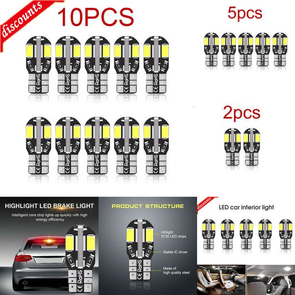 Nouvelles lumières décoratives 10X feu de signalisation de voiture T10 W5W Led 5730 8Smd lumière Led 12V ampoule de dôme automatique cale latérale lampe de secours de voiture feu Stop accessoires de voiture