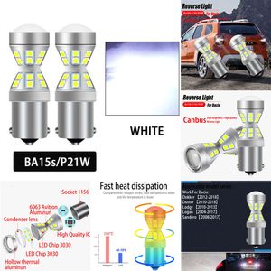 Nouvelles lumières décoratives 2 pièces Canbus sans erreur LED ampoules de recul lampe de secours P21W BA15S 1156 pour Dacia Dokker Duster Lodgy Logan Sandero 2008-2017