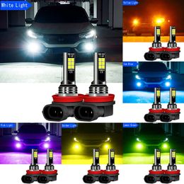 Nuevas luces decorativas 2 uds luz antiniebla LED para coche lámpara Blub H8 H11 para Fiat 124 Spider 500L 500X Bravo 2 Ducato Panda Punto Sedici Tipo 2015 2016 2017