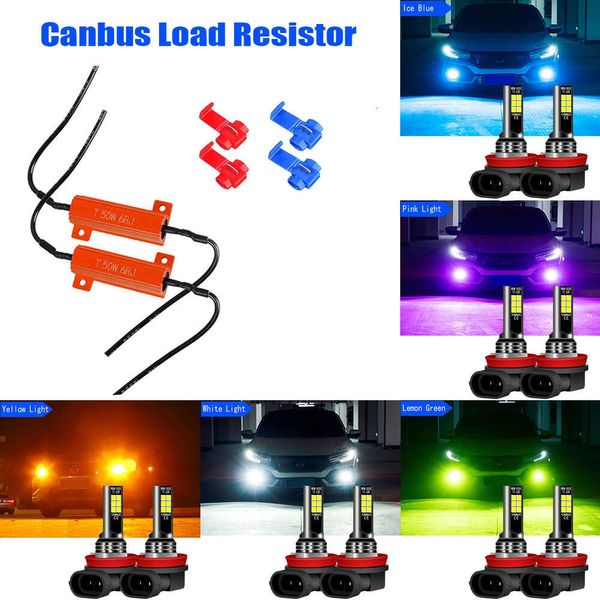 Nuevas luces decorativas 2 piezas LED luces antiniebla delanteras lámparas H8 H11 para Ford B-Max C-Max Fiesta 5 6 7 Focus 1 2 3 4 Fusion Galaxy Ka 2014 2015 2016 2017 2018