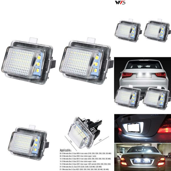 Nuevas luces decorativas 2 piezas Super brillante trasera coche LED número luces de matrícula lámpara apta para Mercedes BENZ W204 W207 W16 W218 W212 lámpara de placa de matrícula