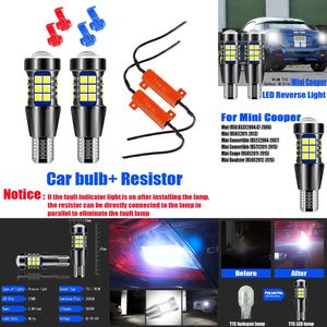 Nouvelles lumières décoratives 2PCS T15 CANBUS LED RETOURS LUMIÈRES DE RETOUR BUB W16W Lampe de sauvegarde pour Mini Cooper R50 R53 R56 Convertible R52 R57 Coupé R58 Roadster R59