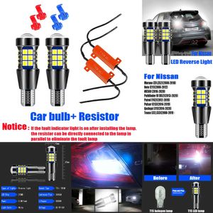 Nuevas luces decorativas 2pcs T15 LED LED de LED W16W Lámpara para Nissan Murano nota NV300 Pathfinder R52 Patrol Pulsar Qashqai J11 Teana J32 J33