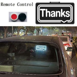 Nieuwe Decoratieve Verlichting Auto Achterruit Projectiescherm Dank U Licht Draadloze Romote Control LED-paneel Auto Vrachtwagen Achterruit Lichtbord Accessoires