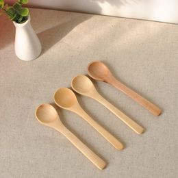 Nieuwe delicate keuken met behulp van condiment jam lepel koffie lepel kleine houten baby honing lepel 12.8 * 3cm wcw219