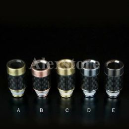 Nouveau Delrin fibre de carbone drip tip 510 Ego drip tips embout adaptateur plat large alésage driptip pour rba rda atomiseur vapeur mod ZZ