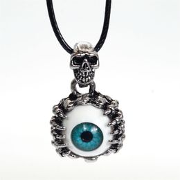 Neue Dämon Evil Eye Halsketten Anhänger Punk Schädel Anhänger Männer Personalisierte Halskette Vintage Resident Evil Eye Collares227T