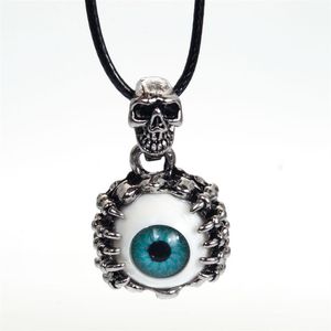 Nieuwe Demon Evil Eye Kettingen Hangers Punk Schedel Hanger Mannen Gepersonaliseerde Ketting Vintage Resident Evil Eye Collares293Y