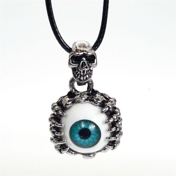 Nuevos collares de mal de ojo de demonio, colgantes, colgante de calavera Punk, Collar personalizado para hombres, collar Vintage Resident Evil Eye, Collares334K