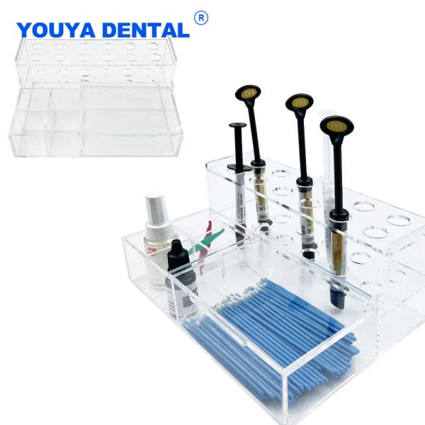 Nouveau étagère de résine composite dentaire en acrylique composite dispensateur adhésif stockage de rangement de rangement