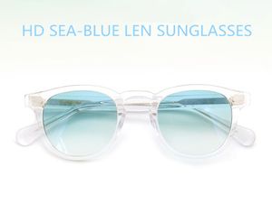 Nieuwe DEPP Crystal-Plank Gradiënt / Spiegel Zee-Blauwe Zonnebril HD UV400 Beach Holiday Goggles L M S Maten Gewoonde Glazen Volledige Set Case