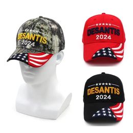 Nieuwe DESANTIS 2024 Cap USA Vlag Baseball Caps Snapback President Hoed 3D Borduurwerk Groothandel i0721