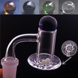 Nouveau desginer Bord biseauté Quartz Banger clou Cyclone Spinning Blender Quartz Banger Nails avec Terp Pearl et bouchon de carburateur à bille coloré