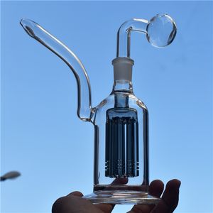 Nouveau desginer Verre bécher bongs 8 bras arbre nid d'abeille percolateur épais cendrier bong dab rigs avec tuyau de brûleur à mazout en verre de grande taille