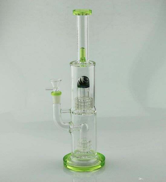 Nuevo diseño 13 pulgadas de altura Pipas de agua de vaso de cachimba recta Pipa para fumar Burbujeador Bong de vidrio Aceite Dab Rig con recipiente de vidrio Cuarzo Banger